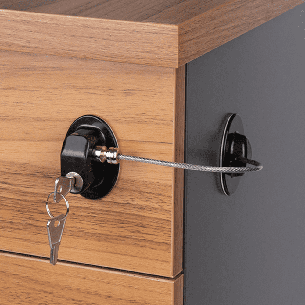 Refrigerator Lock,Fridge Lock with Keys,Freezer Lock and Refrigerator Lock  for Child Proof(Fridge Lock-Black 1Pack)