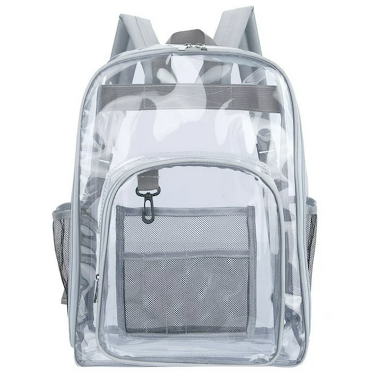 SUGARDAY Unisex Clear Backpack Heavy Duty Large Capacity Durable PVC Grey Suitable for School Stadium Work Walmart