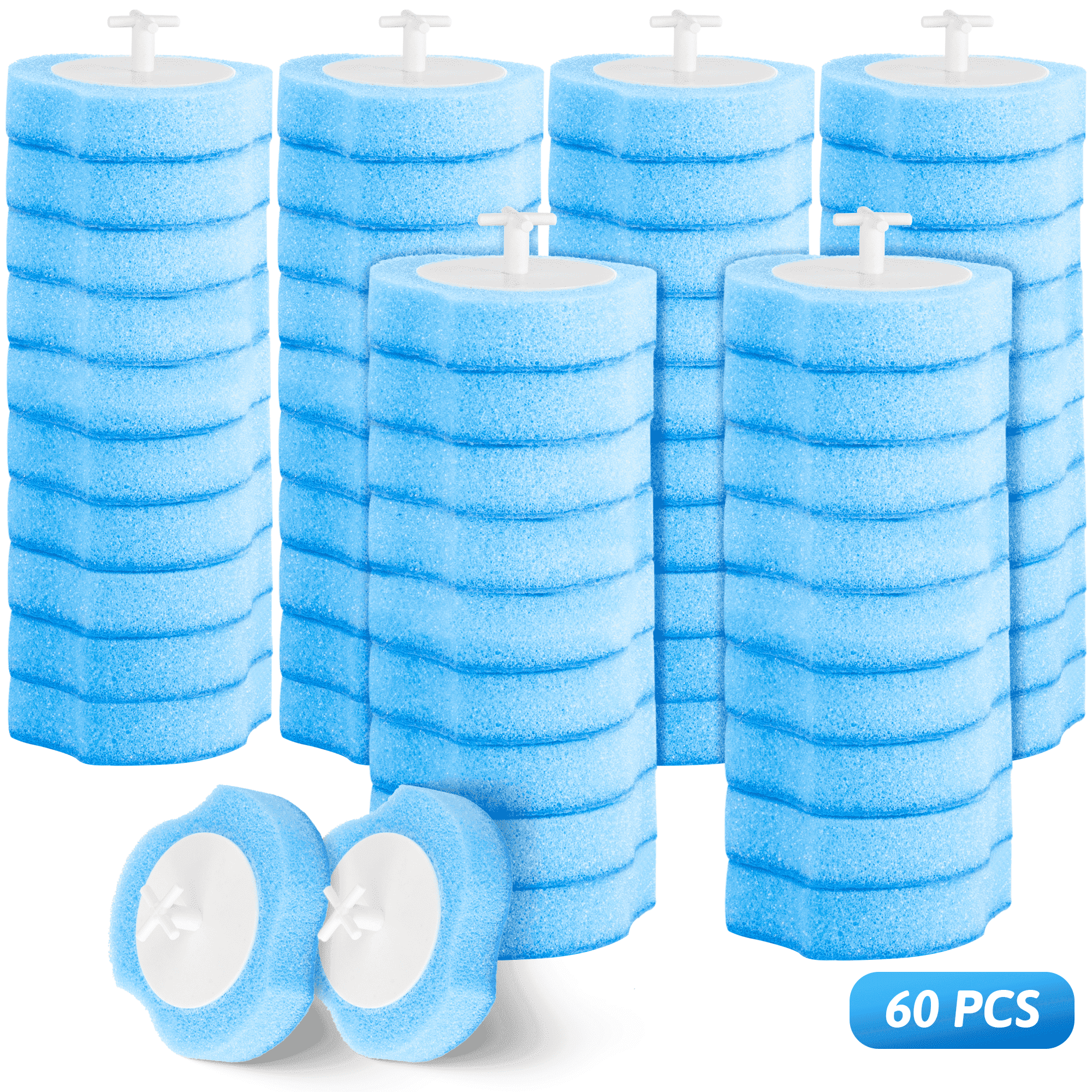 SUGARDAY Disposable Toilet Cleaner Brush Set wih Holder with 60
