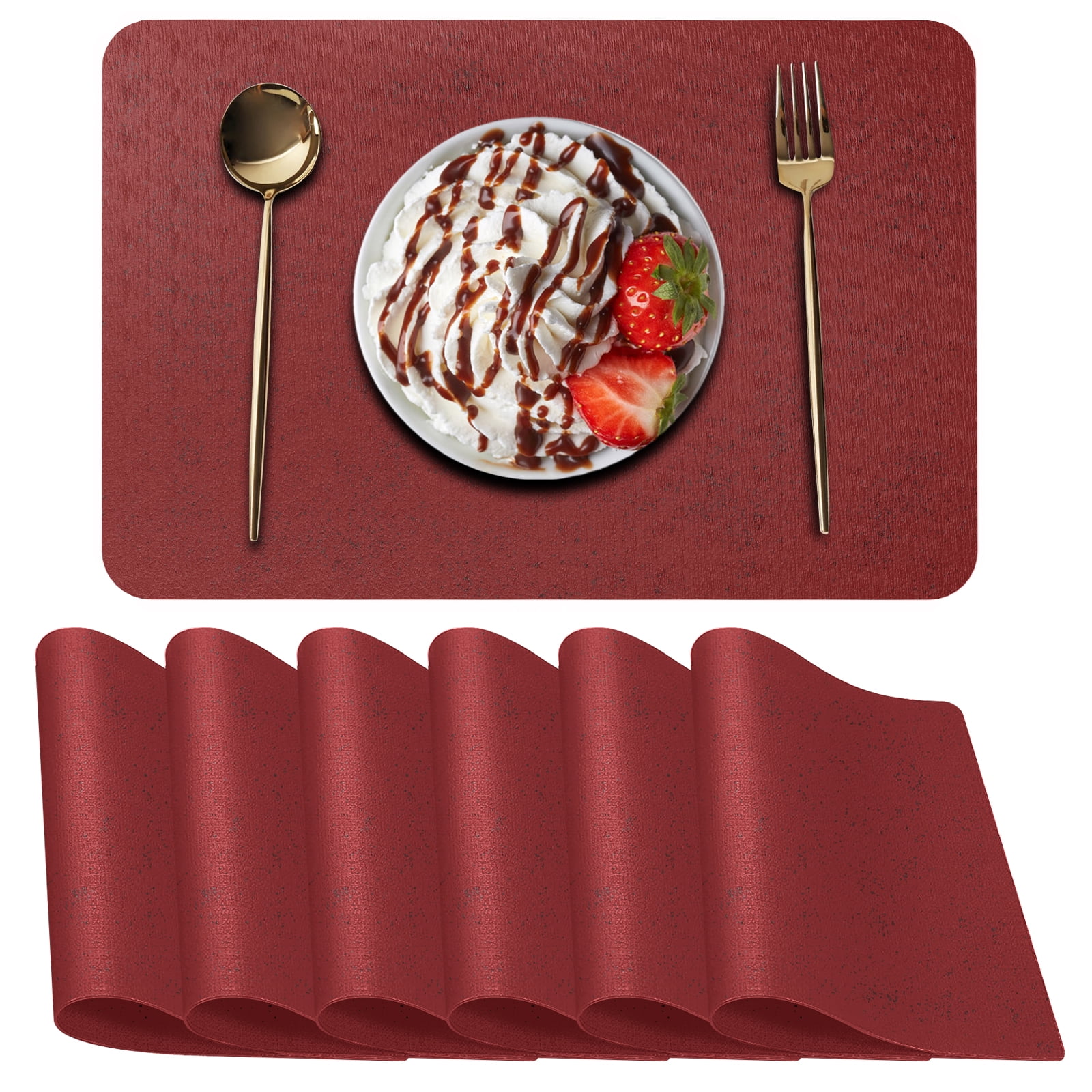 SUGARDAY Kitchen Table Placemats for Dining Table Mat Set of 6 Washable