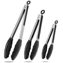 SUGARDAY Kitchen Tongs for Cooking Stainless Steel Food Tongs with Silicone Tips 3pack