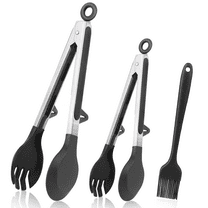 SUGARDAY Kitchen Tongs for Cooking Stainless Steel Food Tongs with Silicone Tips 3pack