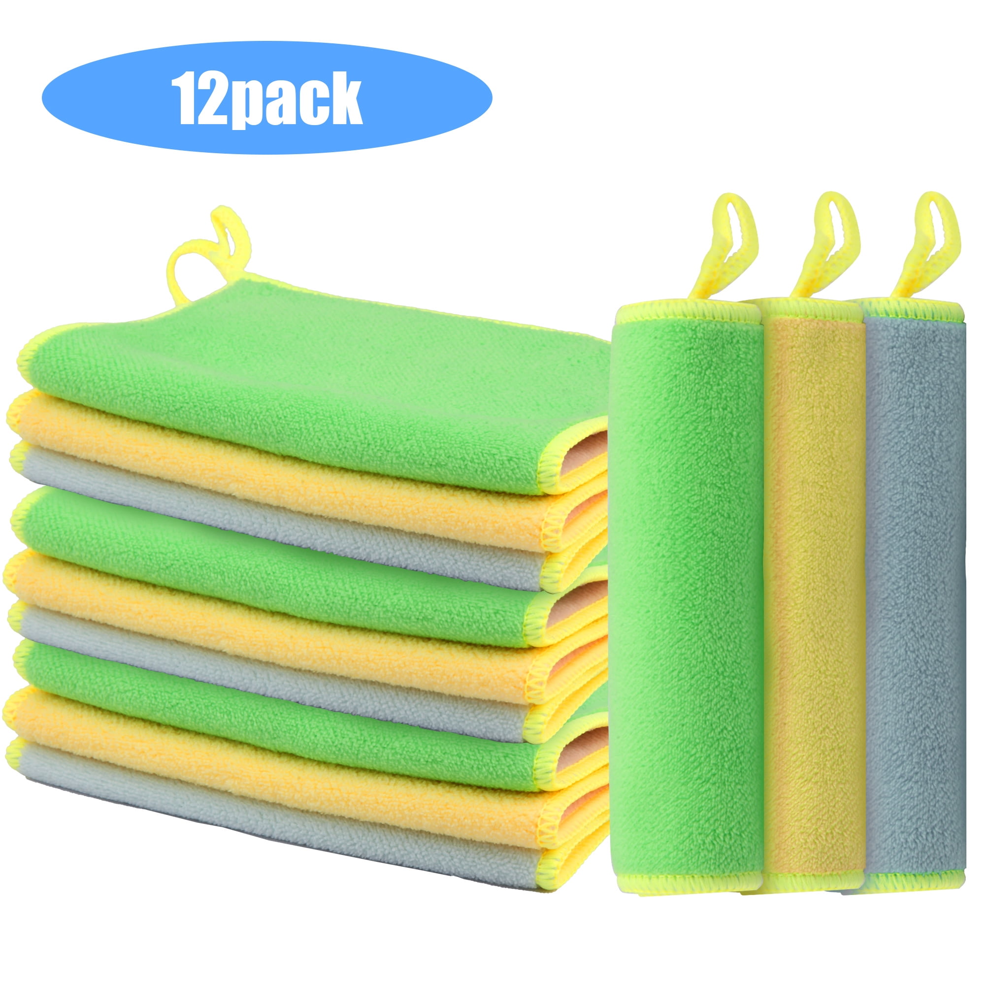 12pcs Household Cleaning Towels Wood Fiber Clean Towels Square Towels Home  Supplies