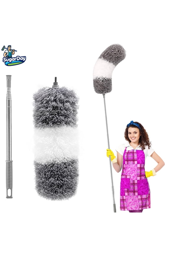 Microfiber Feather Duster with Extension Pole Handle for Cleaning Ceiling Fan Duster
