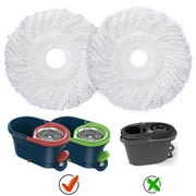 SUGARDAY Microfiber Spin Mop Head Replacement Compatible with Sugarday Spin Mop 2 Pack Mop Head Refill, White