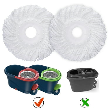 SUGARDAY Microfiber Spin Mop Head Replacement Compatible with Sugarday Spin Mop 2 Pack Mop Head Refill, White