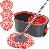 SUGARDAY Microfiber Spin Mop and Bucket System with Foot Pedal Wringing Set for Floor Cleaning Heavy Duty Mop