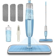 SUGARDAY Microfiber Spray Dust Mop for Floor Cleaning with Washable Pads Wet Dry Mop,Blue
