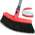 SUGARDAY Push Broom Indoor Outdoor Scrub Brush Set 47'' Adjustable Long