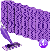 SUGARDAY Reusable Wetjet Mop Pads Refills Compatible with SwifferWet Jet Mop, 6 Pack Wet Pads Refills Replacement for Floor Cleaning Wet Dry Use