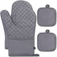 thumbnail image 1 of SUGARDAY Silicone Pot Holders Heat-Resistant Oven Mitts Hot Pads for Kitchen Baking Cooking Non-Slip Gloves Grey 4pcs, 1 of 7
