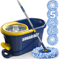 thumbnail image 1 of SUGARDAY Spin Mop and Bucket System with Wringer Set for Floors Cleaning,Yellow, 1 of 7