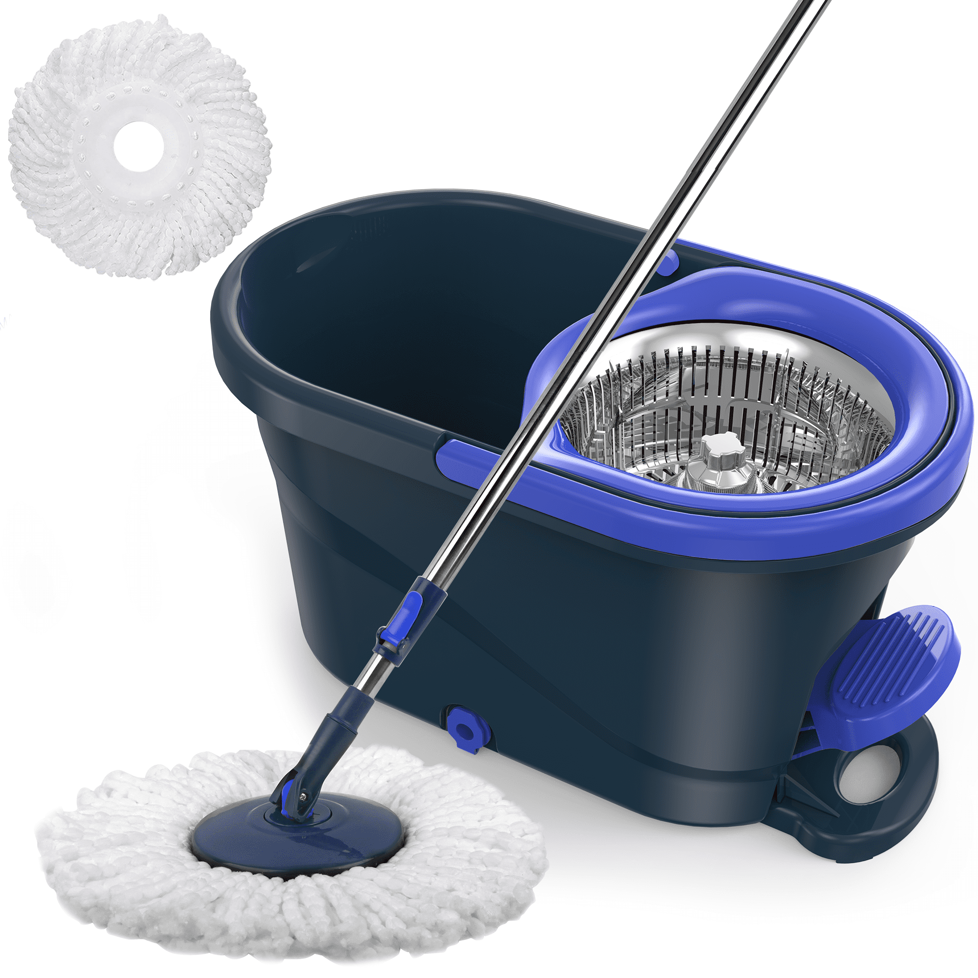 SUGARDAY Spin Mop and Bucket with Wringer Set for Floors Cleaning Heavy  duty System, Green 