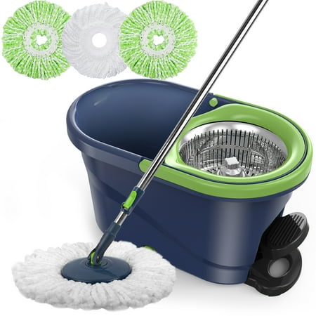 product image of SUGARDAY Spin Mop and Bucket with Wringer Set for Floors Cleaning Heavy duty System, Green