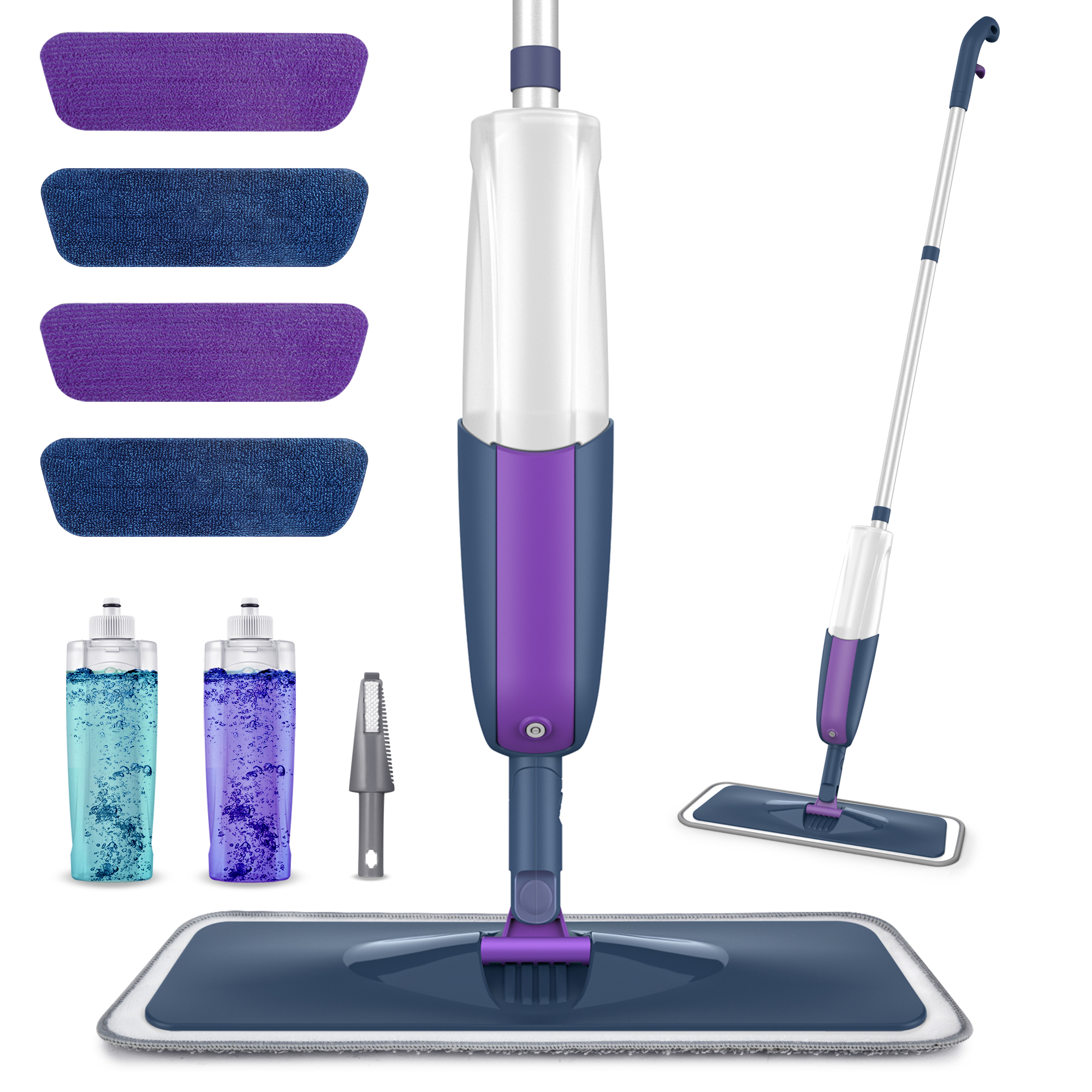 Spray Mop for Floor Cleaning Flat Mop Set with 400ml Refillable Bottle