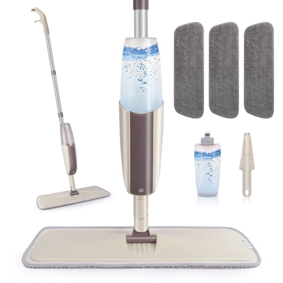 SUGARDAY Spray Mop for Floor Cleaning Wet with Refillable Bottle and 3 Washable Microfiber Pads Home or Commercial Use