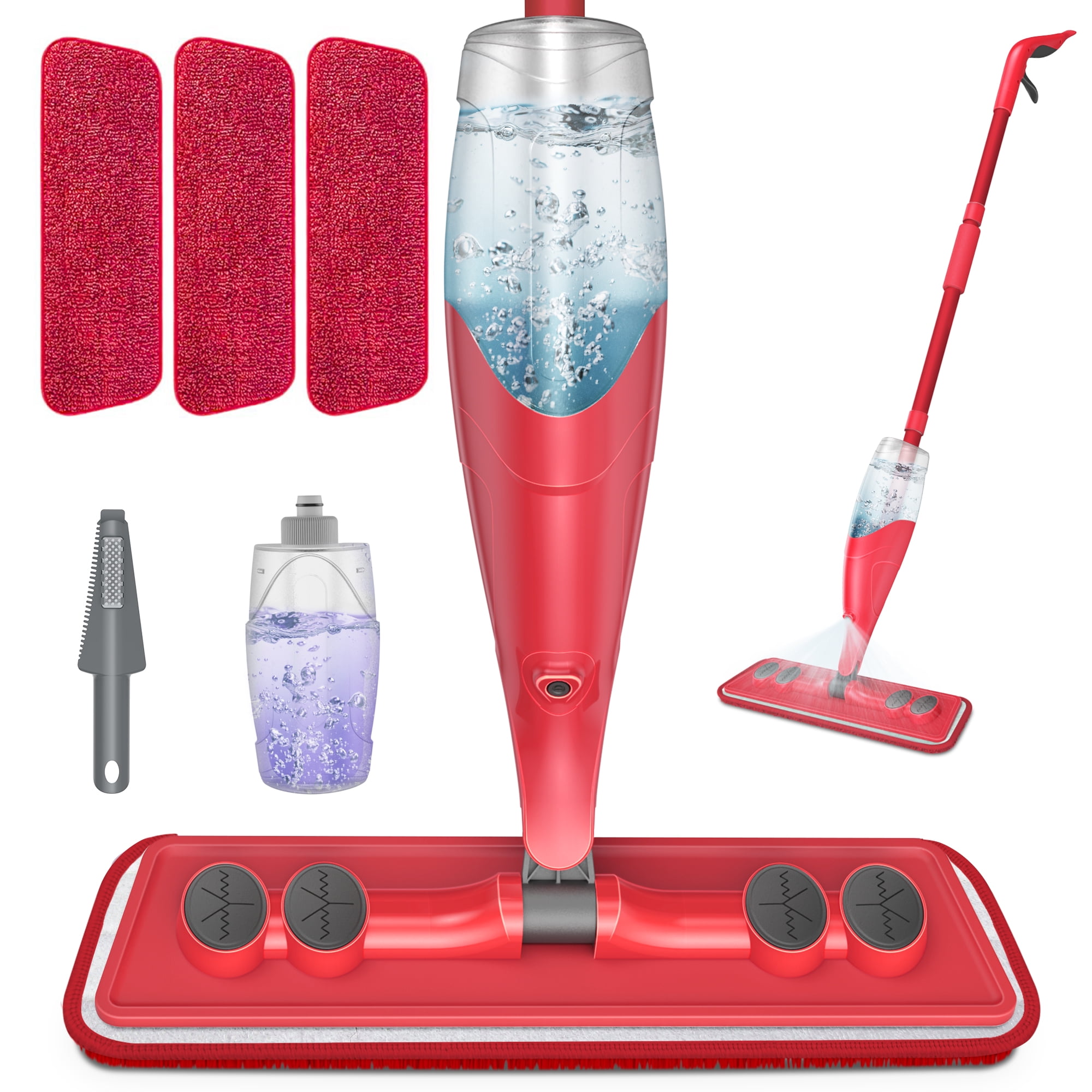 SUGARDAY Spray Mops for Floor Cleaning Microfiber Wet Dust Mop with 3