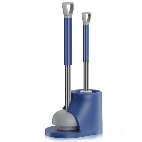 SUGARDAY Toilet Bowl Brush and Caddy with Holder Toilet Plunger and Brush Combo Set Bathroom Scrubber