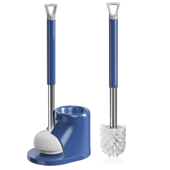 SUGARDAY Toilet Bowl Brush and Caddy with Holder Toilet Plunger and Brush Combo Set Bathroom Scrubber