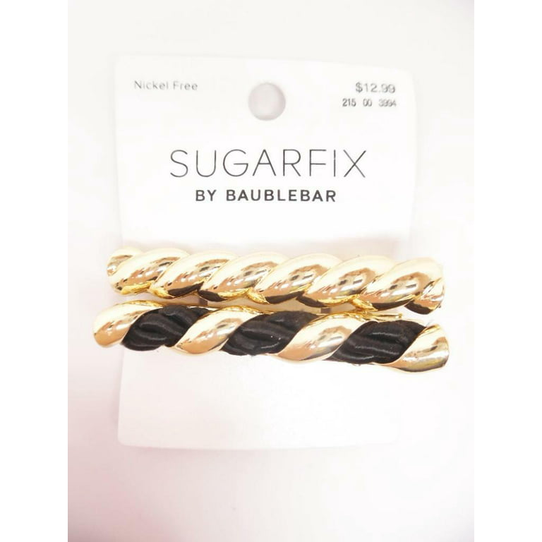 SUGARFIX by BaubleBar Croissant Hair Clip Set - Nickel Free - Black / Gold  Tone 