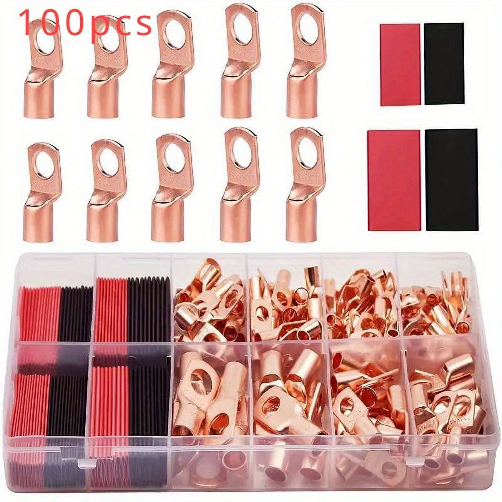 SUGARMOM 100pcs Universal Automotive Copper Ring Crimp Terminals