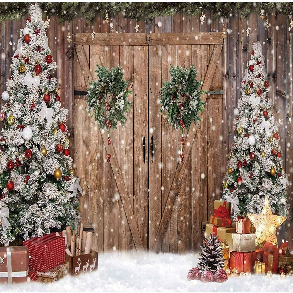 SUGARMOM 10x8ft Soft Durable Fabric Christmas Fireplace Theme Backdrop ...