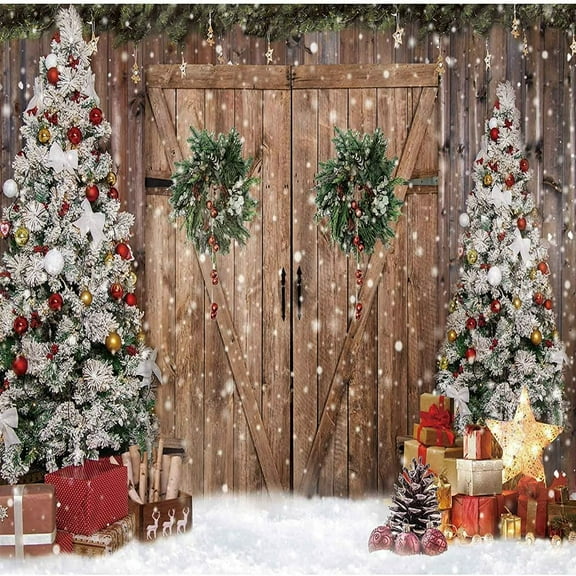 SUGARMOM 10x8ft Soft Durable Fabric Christmas Fireplace Theme Backdrop for Photography Tree Sock Gift Decorations for Xmas Party Supplies Photo Background Pictures Banner Booth Props