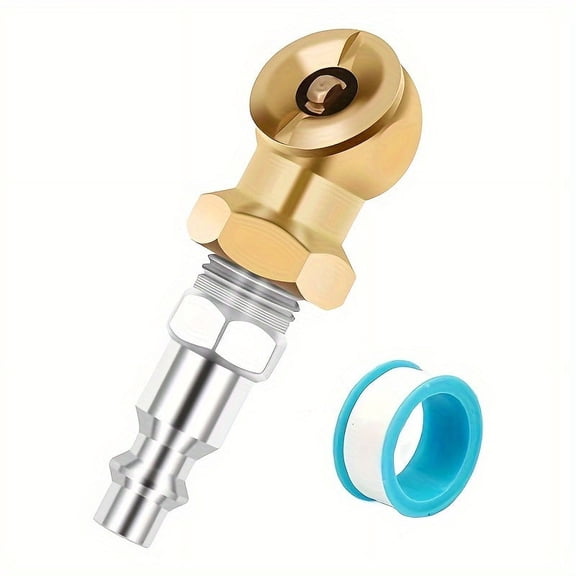 SUGARMOM 1pc Brass Closed Flow Tire Chuck with Clip for Air Compressor  1/4 Inch Portable Air Inflator Chuck Nozzle  Heavy-Duty Tire Inflation Tool for RVs  Motorcycles  Buses - Uncharged