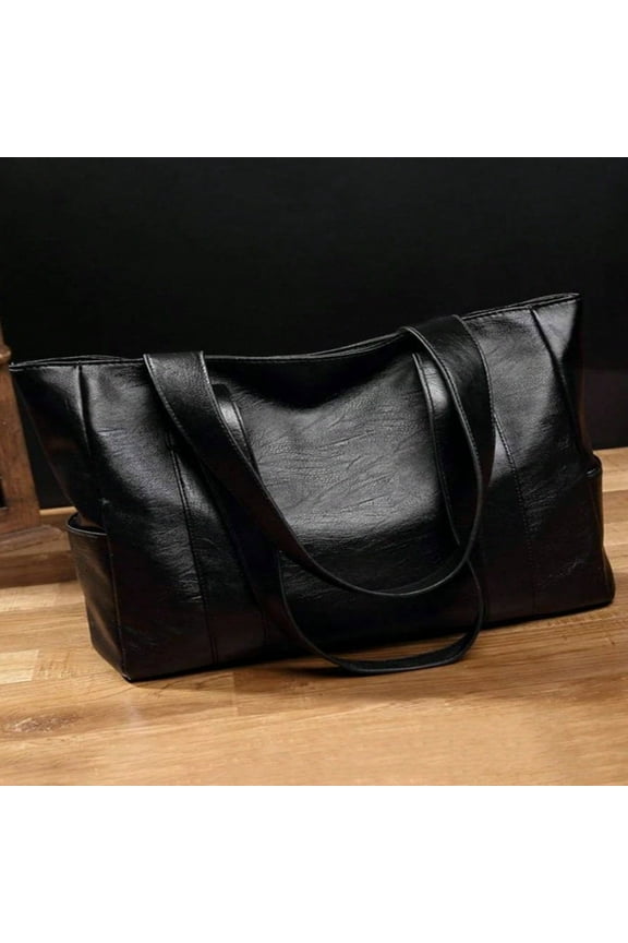 1pc Fashionable Large Capacity Tote Bag Soft Leather Shoulder Bag & Handbag Suitable For Women Daily Use