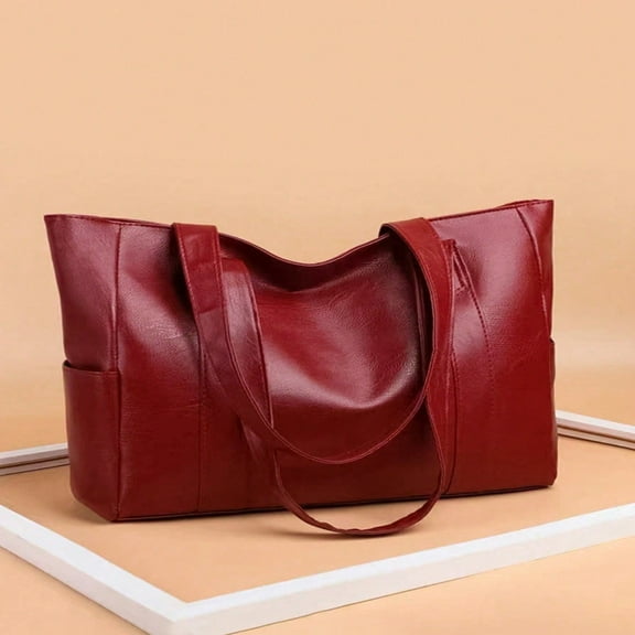 SUGARMOM 1pc Fashionable Large Capacity Tote Bag Soft Leather Shoulder Bag & Handbag  Suitable For Women Daily Use