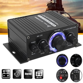 SUGARMOM 2 Channel Car Stereo Amplifier - 400W Dual Channel High Power Audio Sound Auto Small Speaker Amp with LED Light and Remote Control  Support SD/USB/MP3/FM/Radio