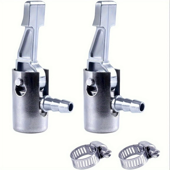 SUGARMOM 2-Pack Stainless Steel 1/4” Lock On Air Chuck  for Mini Portable Tire Inflator with Barb Connector  Hose End for Tire Repair and Inflation  Universal Vehicle Tire Accessory