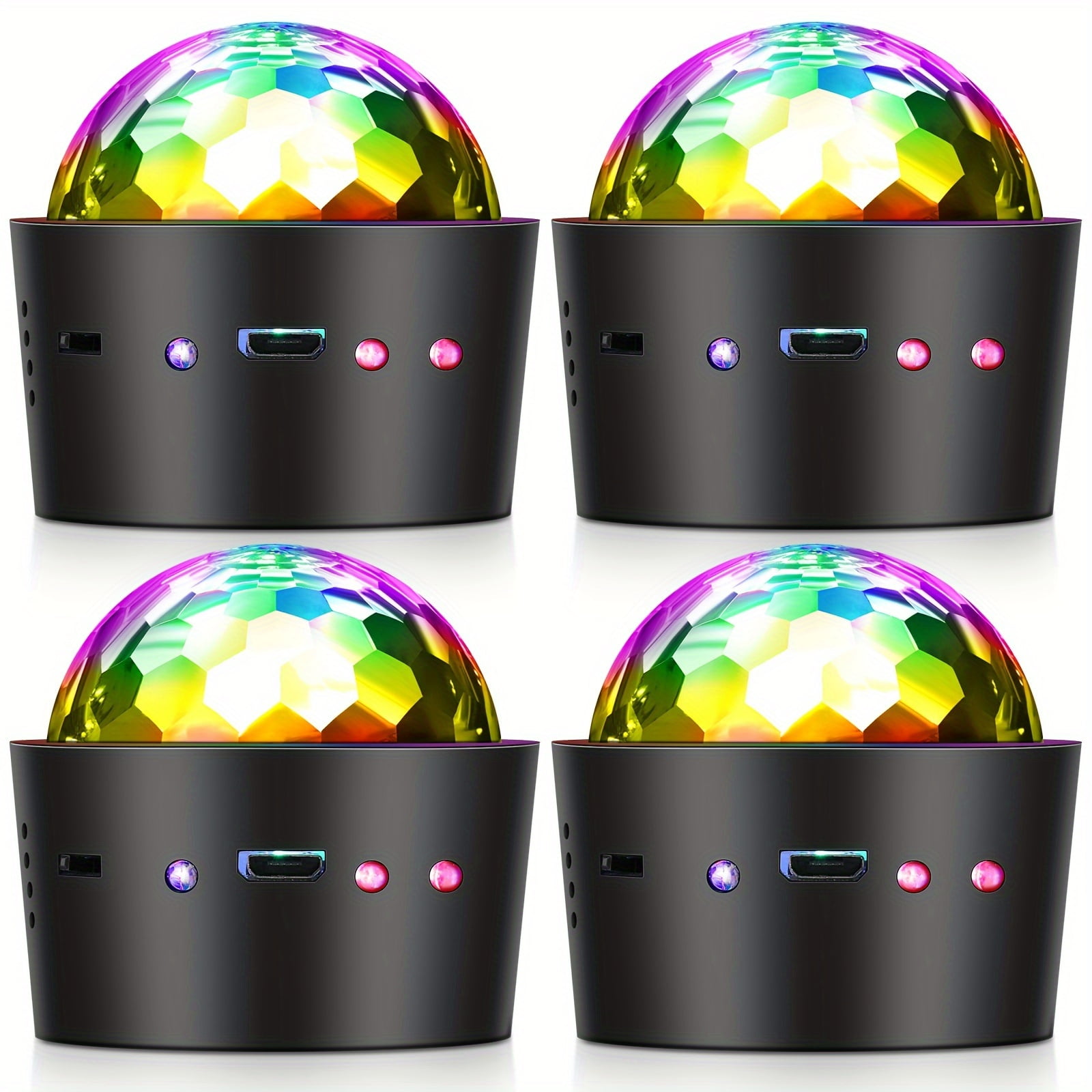 SUGARMOM 4 Pack Mini Disco Light Car Disco Ball Light 3 Colors LED