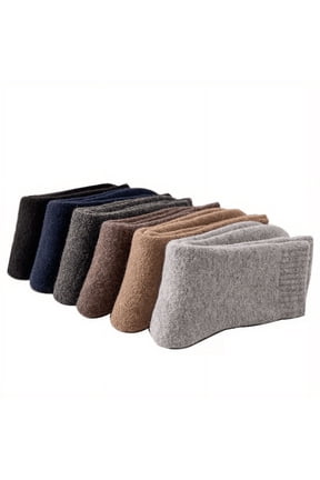 5-Pack Unisex Thick Knitted Cotton Socks - 100% Pure Cotton Solid Color Mid-Calf Length Extra Thick Terry Loop Pile Machine Washable Warm Winter Crew Socks