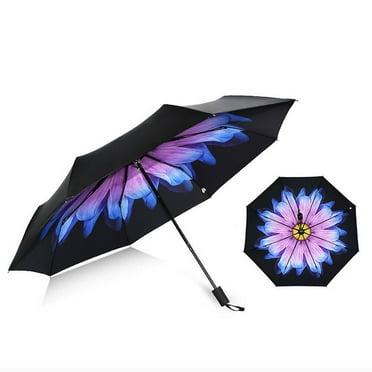SUGARMOM 50+ Anti-UV Sun Rain Protection Windproof Flower Parasols 3 Folding Umbrella