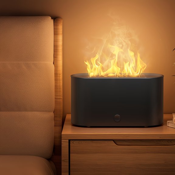 SUGARMOM 7 Colors Of Simulated Flame Humidifier Smoke Design That Simulates The Shape Of Flames Suitable For Use In Bedrooms At Night. Essential Oils Can Be Added As Air Aroma Diffusers