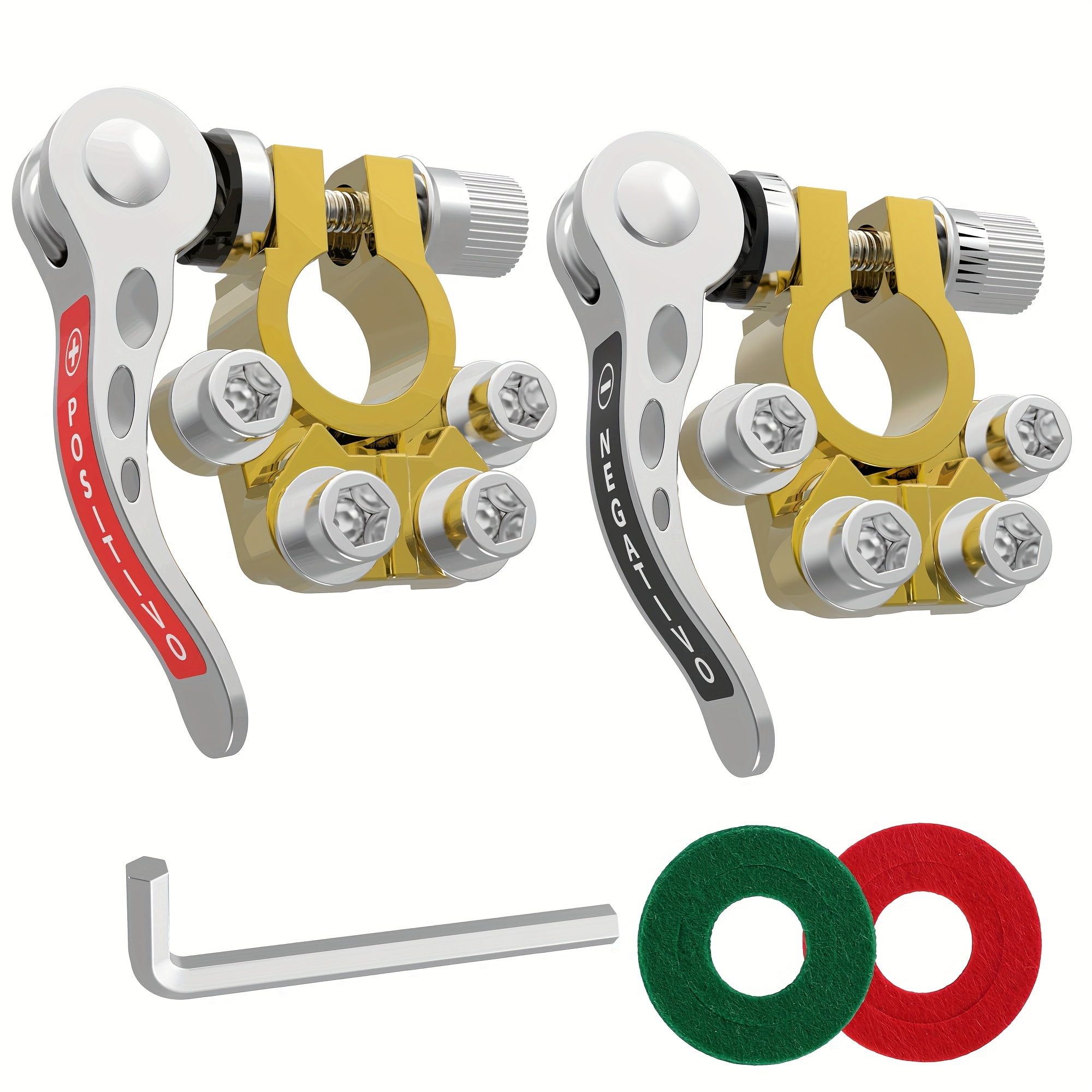 SUGARMOM Battery Terminal Connectors Solid Brass 2PCS Quick Release