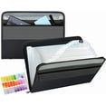 thumbnail image 1 of SUGARMOM  Expanding File Folder 13 Pockets with Zipper Closure  TRANBO Letter/A4 Size Plastic Portable Document Organizer (Black), 1 of 6