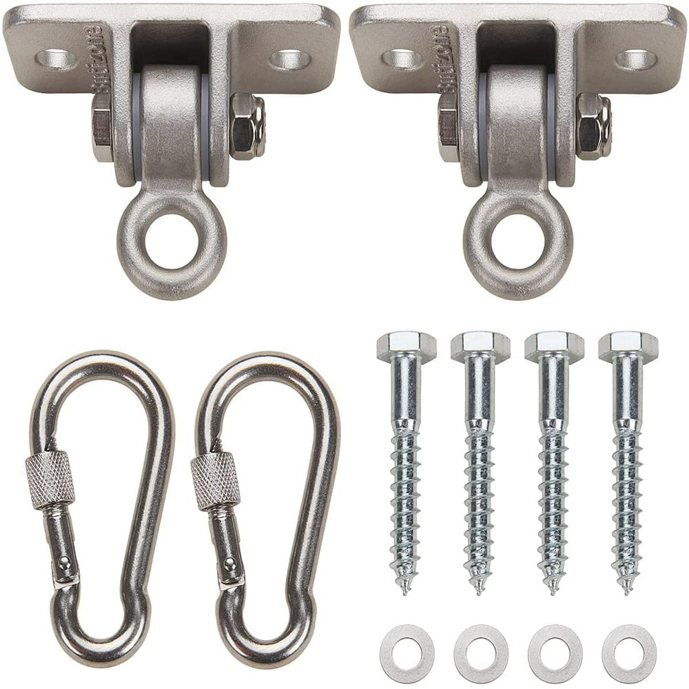 BeneLabel 2 stks Swing Hanger Lager, 225mm Heavy Duty Hangmat Haak M10 Opknoping Stoel Schroef Oogbout Swivel Plafond/Beam Montage Beugel Kit voor Yoga Touw/Antenne Hoepel/Bokszak/Zandzak, 1500LBS