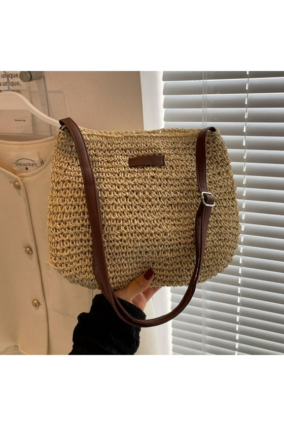 Ladies Fashion Summer Straw Crossbody Bag Women Beach Holiday Shopping Woven Shoulder Handbag Messenger Purses For Women Bags
