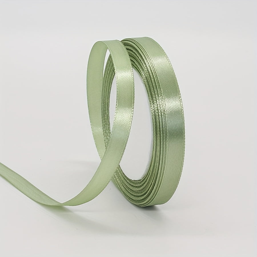 SUGARMOM Sage Green Satin Ribbon - 1 Roll Assorted Widths (1cm-5cm) 22m ...
