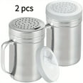 thumbnail image 1 of SUGARMOM Stainless Steel Salt and Pepper Shakers Set with Handles  10oz - Durable Seasoning Dispensers with Perforated Lids  2pcs Kitchen Essentials, 1 of 6