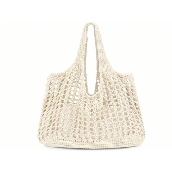 SUGARMOM Stylish Crochet Bag Hollow Out Design Vacation - Summer Handbag Knitted Purse Casual Vacation  Beach Bag  Shoulder Bag  Tote Bag Shopping Knitted Bags