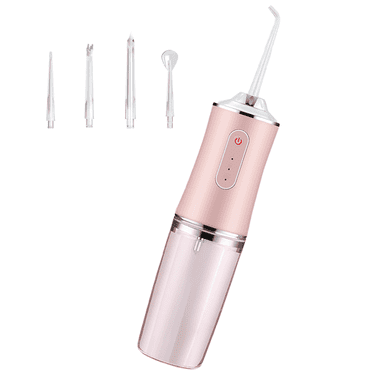 SUGARMOM Water Dental Flosser Cordless for Teeth - Modes Dental Oral Irrigator  Portable and Rechargeable Powerful Battery Life Water Teeth Cleaner Picks for Home Travel Pink