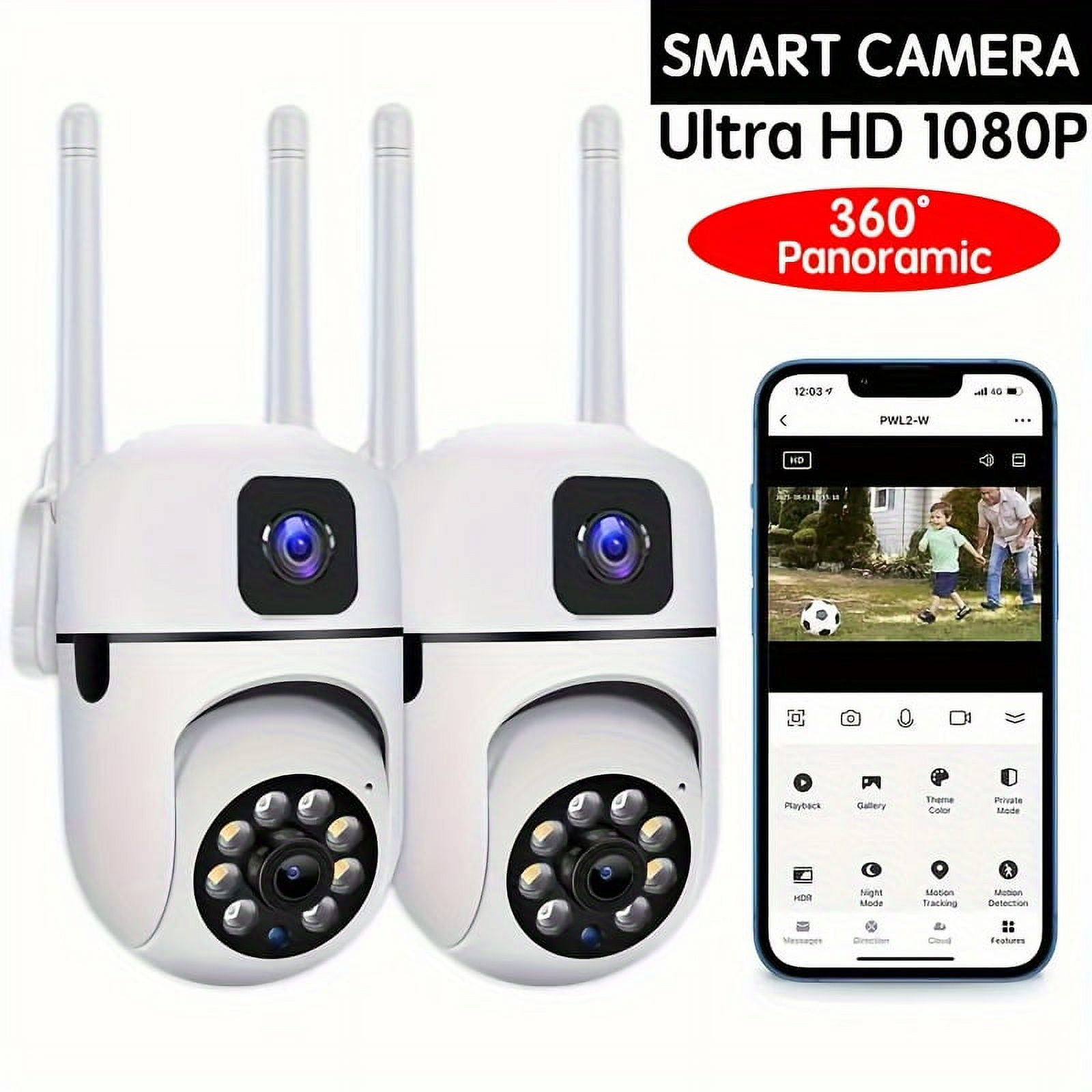 SUGARMOM Wireless Safety Camera Dual Lens Rotating Pan Tilt Night ...