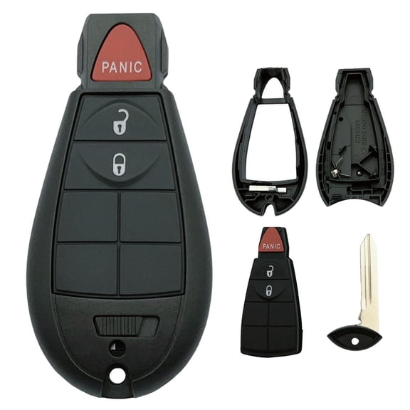 SUGAUNGHUI Key Fob Shell Case Fits for Dodge Durango Grand Caravan Journey Ram 1500 2500 3500 Jeep Grand Cherokee Chrysler Town Country Keyless Entry Remote Control Pad Cover (5 Button)