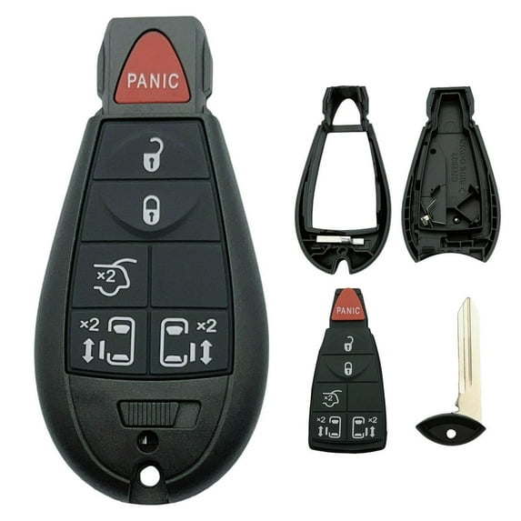SUGAUNGHUI Key Fob Shell Case Fits for Dodge Durango Grand Caravan Journey Ram 1500 2500 3500 Jeep Grand Cherokee Chrysler Town Country Keyless Entry Remote Control Pad Cover (5 Button)