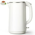 thumbnail image 1 of SUGIFT 1.8L (60oz) Electric Kettle, 1100W Electric Tea Kettle, Auto Shut Off, Double Wall, Stainless Steel, White, 1 of 8