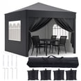 thumbnail image 1 of SUGIFT 10x10 Pop Up Canopy Tent with Sidewalls, Instant Party Tent for Patio, Camping, Backyard and Outdoor Events, Black, 1 of 9