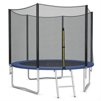 SUGIFT 10ft Trampoline for Kids with Safety Enclosure Net & Ladder - Outdoor Blue Bounce Play for Children Ages 3-12